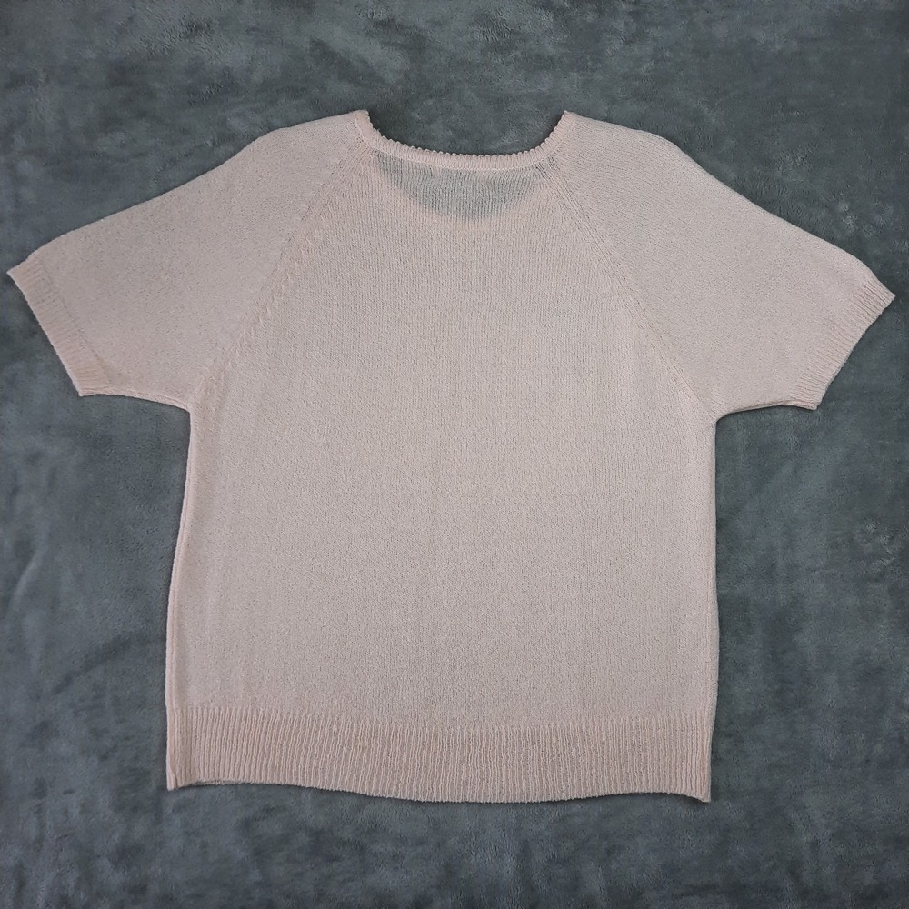 Vintage 90s Sweater Pink Womens Large Cottagecore Academia Old Money Grandmacore - Picture 5 of 9